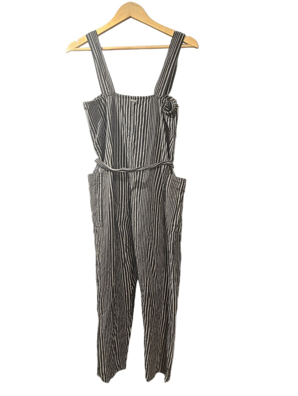 Billabong Striped Crop Jumpsuit Black White Medium M - Picture 5 of 10